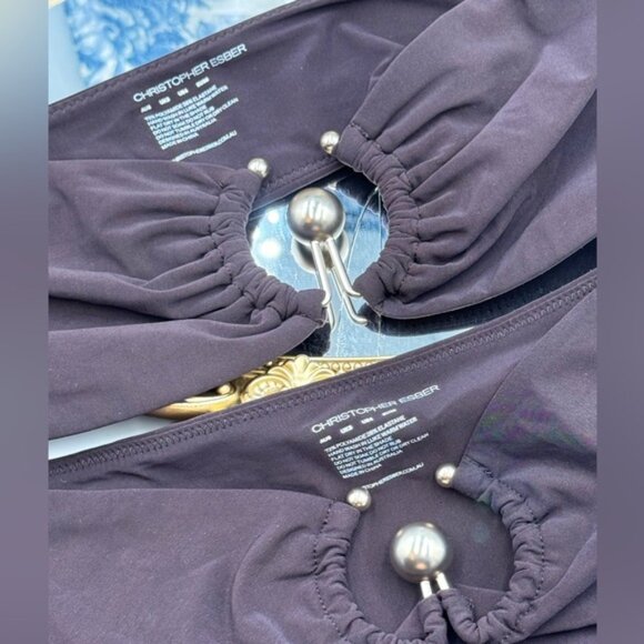 🆕 CHRISTOPHER ESBER 🧿 NWOT Brown Orbit Bikini Set - Sz US 4 / UK 8 - Picture 13 of 15